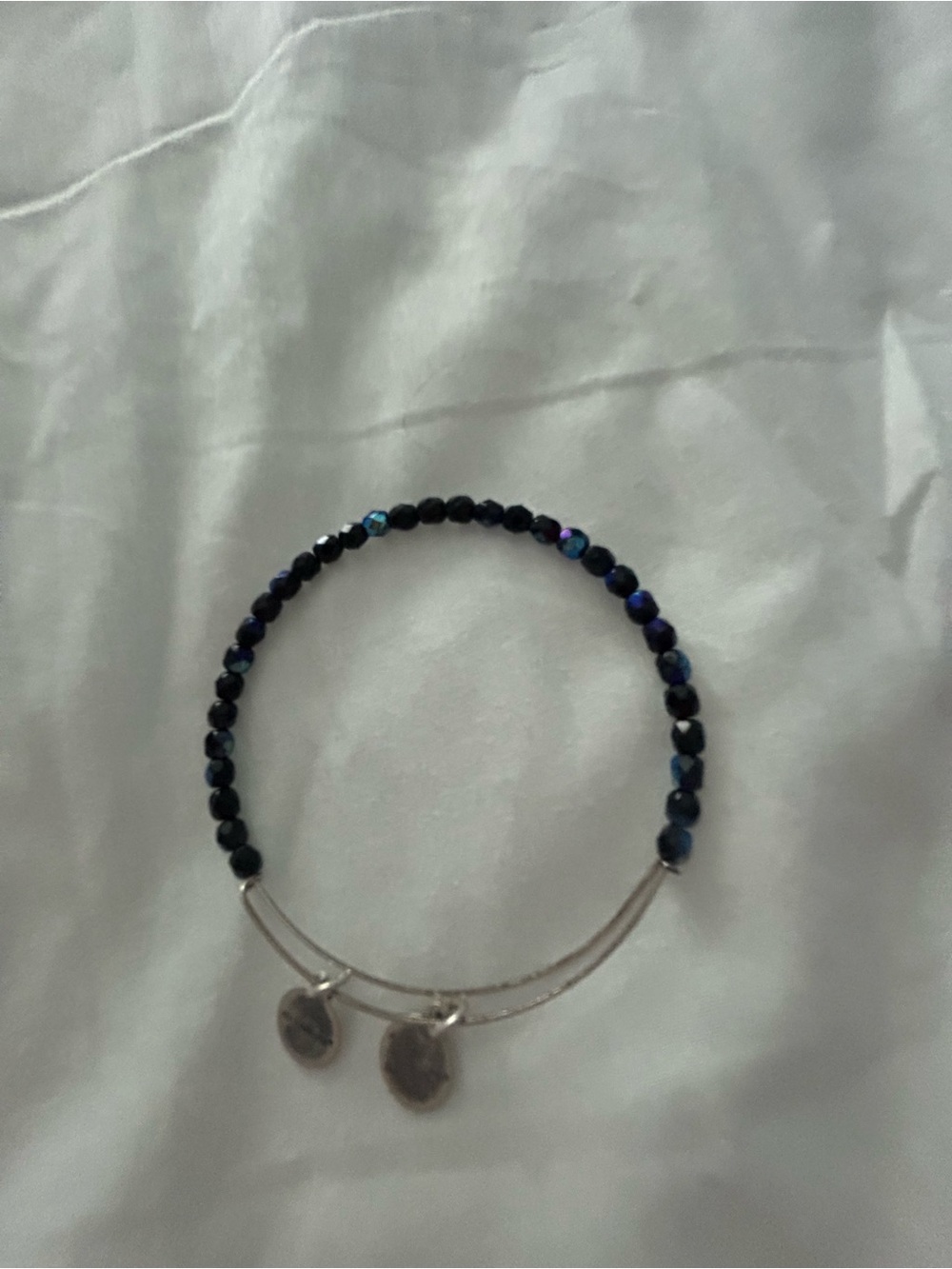 Alex and Ani Iridescent Navy Bead Expandable Bracelet